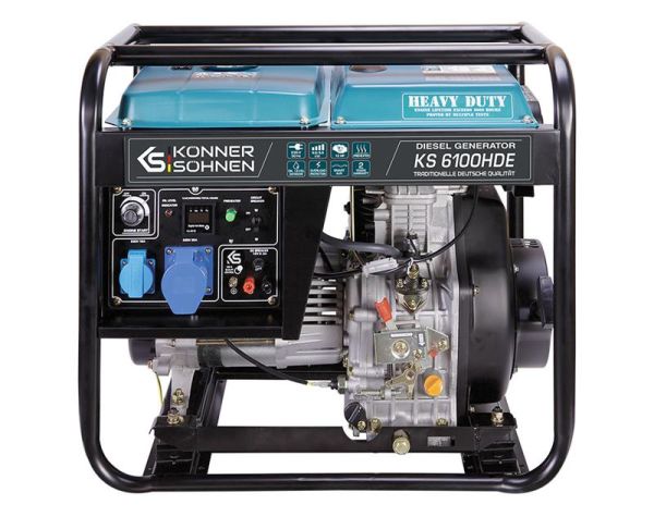 Генератор дизельний Konner&amp;Sohnen KS 6100HDE (EURO V), 230В, 5.5/5.0кВт, електростартер, передстартовий підігрів, 107кг