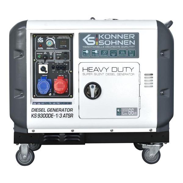 Генератор дизельний Konner&amp;Sohnen KS 9300DE-1/3 ATSR,230/400В,6.5/6.0кВт,7.5/7.0кВт,1/3Фази, АВР(ATS), електростартер, 168кг
