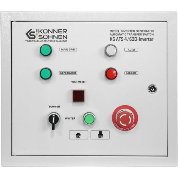 Блок автоматичного введення резерву Konner&amp;Sohnen KS ATS 4/63D-Inverter, 230/400В, 230В 14,5кВт, 63А, 400В 41,5кВт, IP21, 9,3кг
