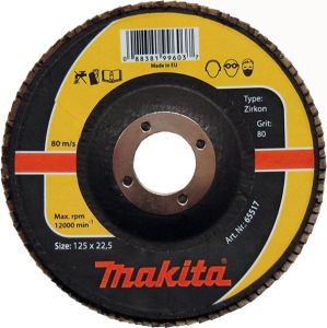 Круг пелюстковий Makita P-65517, 125х22.23мм, К80
