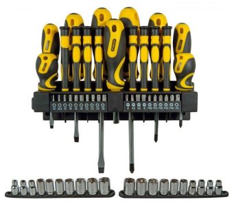 Викрутки Stanley набір 57шт, 20 біт, SL,PH,Torx,H, 20 торцевих головок