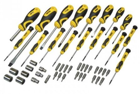 Викрутки Stanley набір 49шт, 21 біта, SL,PH,Torx,H, 9 торцевих головок, кейс